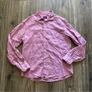 UNTUCKIT Pink Linen Button Up Casual Dress Shirt Men’s Size Large
